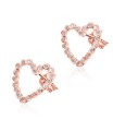 Heart With CZ Stone Silver Ear Stud STS-5125